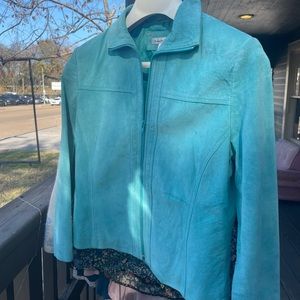 Aqua Suede Jacket Sz 4
